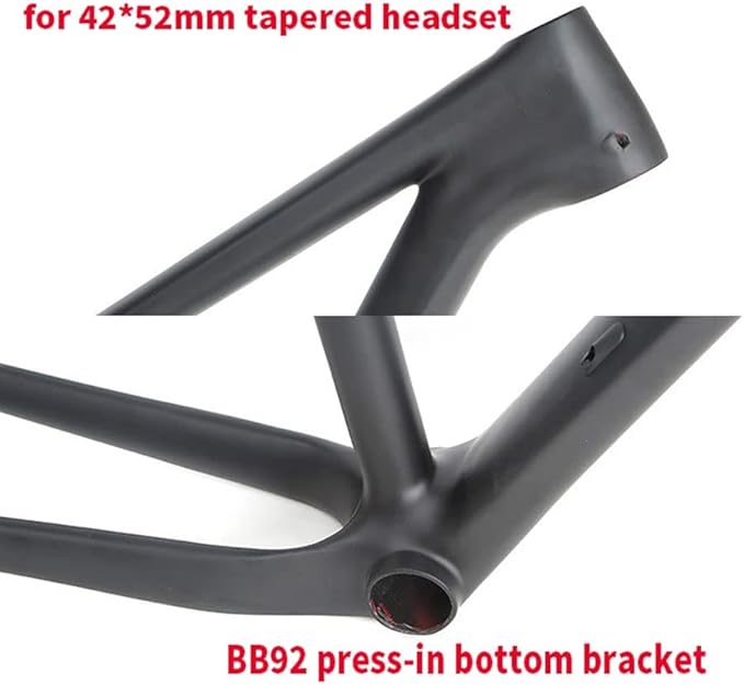 Carbon Fiber Mountain Bike Frame 27.5er 29er XC AM Hardtail Bike Frame 15''/17''/19'' 12 * 142mm Thru Axle Frame Disc Brake Routing Internal(Glossy Black,29 * 17'')