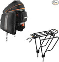 Ibera PakRak Touring Bicycle Seatpost/Disc/Non/Disc Rack and Quick Release Bag (Non-Disc Brake Rack + Trunk Bag with Expandable Panniers)