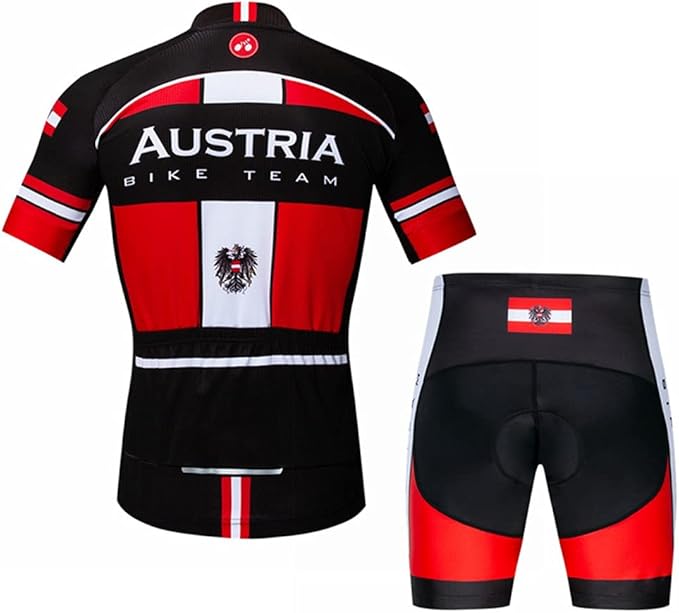 Hotlion Men's Cycling Jersey Sets Gel Pad Summer Bike Clothing Suit Breathable Bike Clothes with 3 Rear Pockets