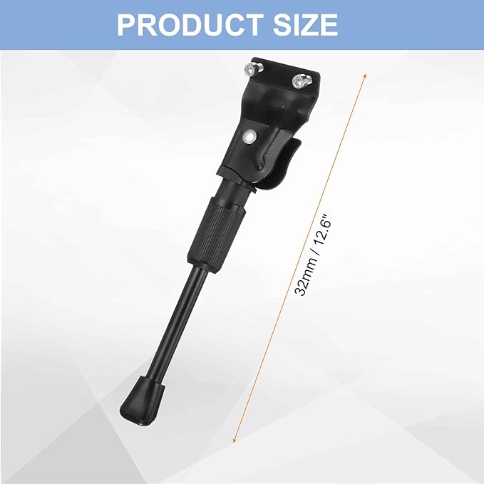 HARFINGTON Back Bike Kickstand Carbon Steel Bicycle Single-Side Kick Stand Rear Mount Bikes Support Racks for 24 Inch Wheel with Tool, Black