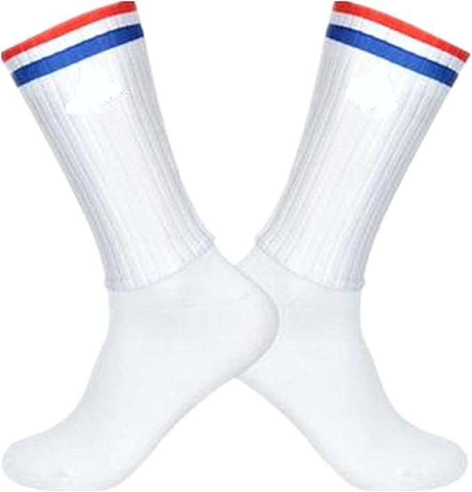 Aero Socks Cycling Aero Socks For Men Anti-Slip Silicone Aero White Line Cycling Sports Running Socks 6-11