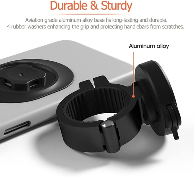 sincetop Bike Phone Mount, Quick Release Motorcycle/Bicycle Phone Holder - Robust Aluminum Stem Phone Mount for MTB/Mountain/Road Bicycle/Scooter Handlebar Clamp for iPhone and 4"-7.3" Smartphones