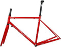44cm 47cm 50cm 53cm 56cm Bike Frameset 700C Road Bike Frame Chrome-Molybdenum Steel C/Rim Brake Frame with Carbon Fork F100mm R130mm QR BSA BB68mm(Red,44cm)