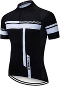 Men's Cycling Bike Jersey Short Sleeve Biking Shirt with 3 Rear Pockets + Zipper Pocket Breathable Quick Dry Bicycle Jersey