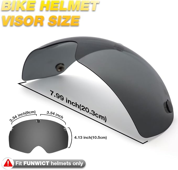 Magnetic Bike Helmet Goggles, Removable/Detachable Sun Visors Shield for Cycling Bicycle Helmet FW001