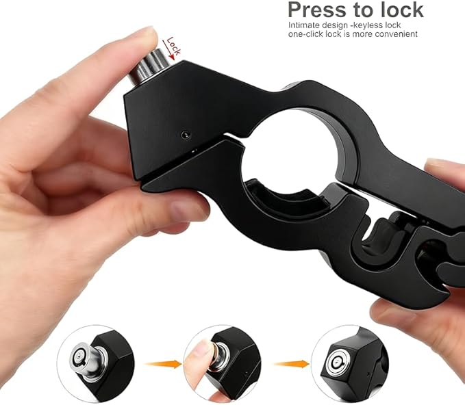 Motorcycle Locks Anti Theft, 4 Digit Combination Wheel Disc Lock, Brake Handlebar Lock Universal for Motorcycles, ATV, Dirt Bikes, Mopeds, Scooters
