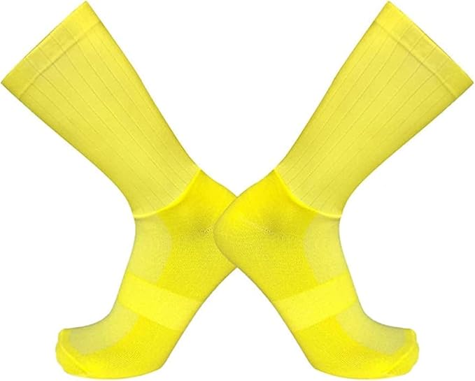 Aero Socks Cycling Aero Socks For Men Anti-Slip Silicone Aero White Line Cycling Sports Running Socks 6-11