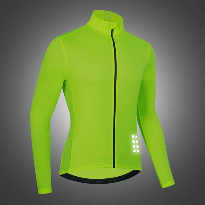 WOSAWE Men's Cycling Jersey Long Sleeve Bicycle Shirt Breathable Mountain Bike Tops for Riding, Running, Hiking