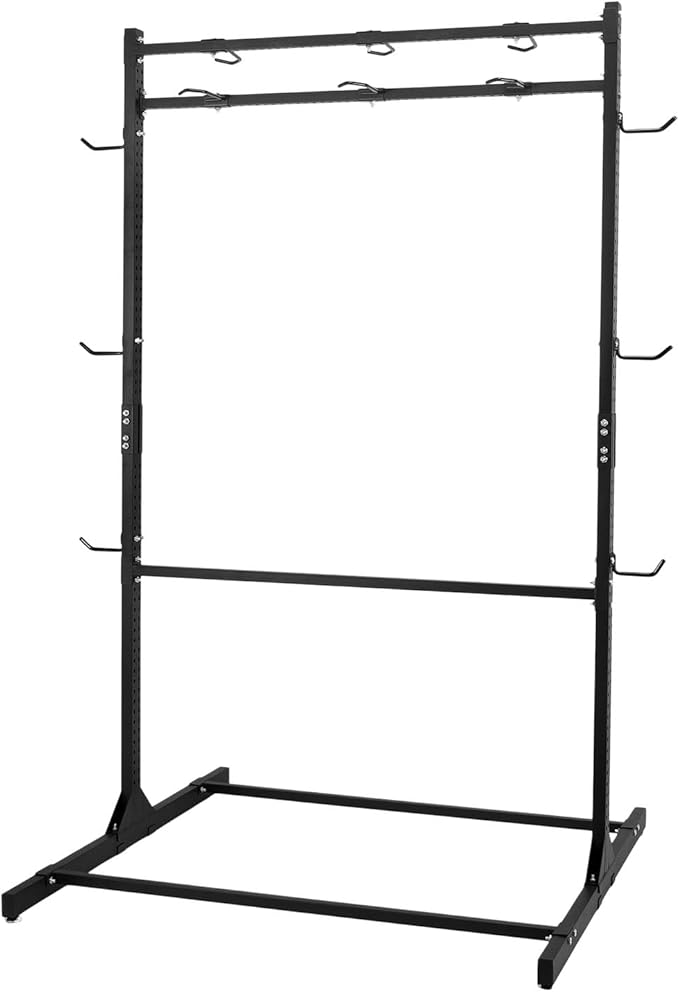 Freestanding Bike Stand with Adjustable Hooks Vertical Bike Storage Rack Holds Up To 6 Bikes & 6 Helmets Heavy Duty Bikes Floor Stand for Garage Basement Bicycles Repair Shop