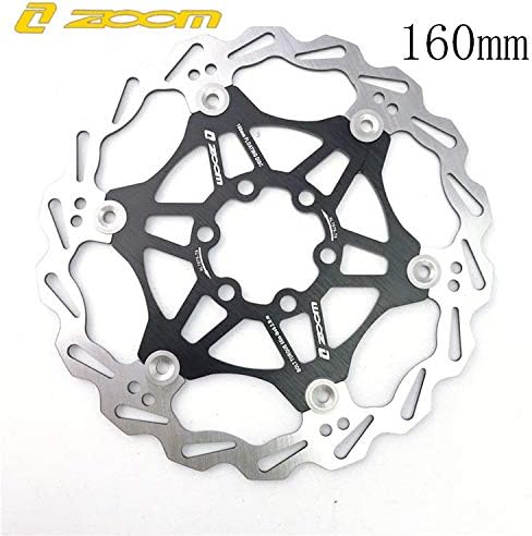 Zoom Hydraulic Disc Brakes Mountain Bike Sets MTB Front & Rear Set with Floating Disc Rotor 160mm & Color Bolts (Black)