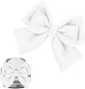 Bow Helmet Accessory, 8.07"x11.22" Stylish Motorcycle Helmet Bow Decoration for Women, Removable Cute Fashion Ribbon Bows Ornament for Motorcycle Scooter E-Bike Helmets (White)