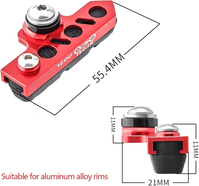 Bicycle C Caliper Extended Brake Pad (Set of 2) Bike Wear-Resistant Replaceable Aluminum Alloy Rim Brake for Road Bike,MTB,Folding Bike