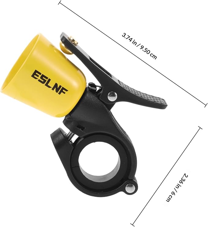 Mini Copper Bike Bell for Adults, Small Vintage Bicycle Bell with Loud Ring, Yellow Cycling Accessory for Road, Mountain, and Outdoor Scooters