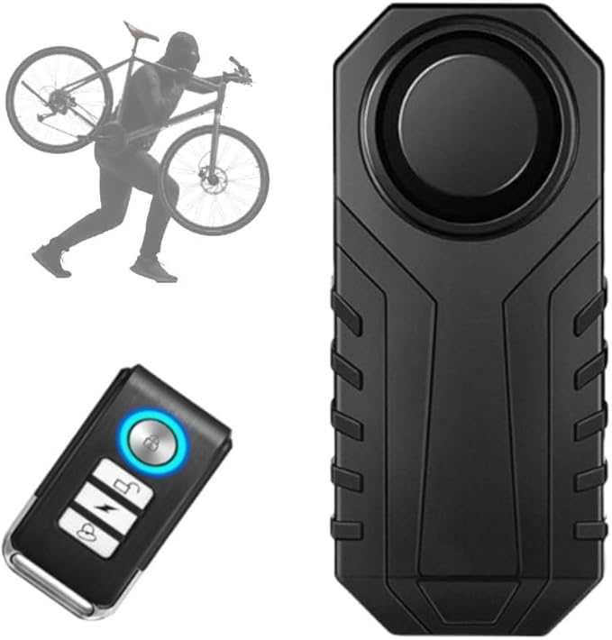 Japard Loudest 113dB Bike Alarm with Remote, Wireless Anti-Theft Vibration Motion Sensor, IP55 Waterproof Bicycle Motorcycle Bell, KS-SF22R