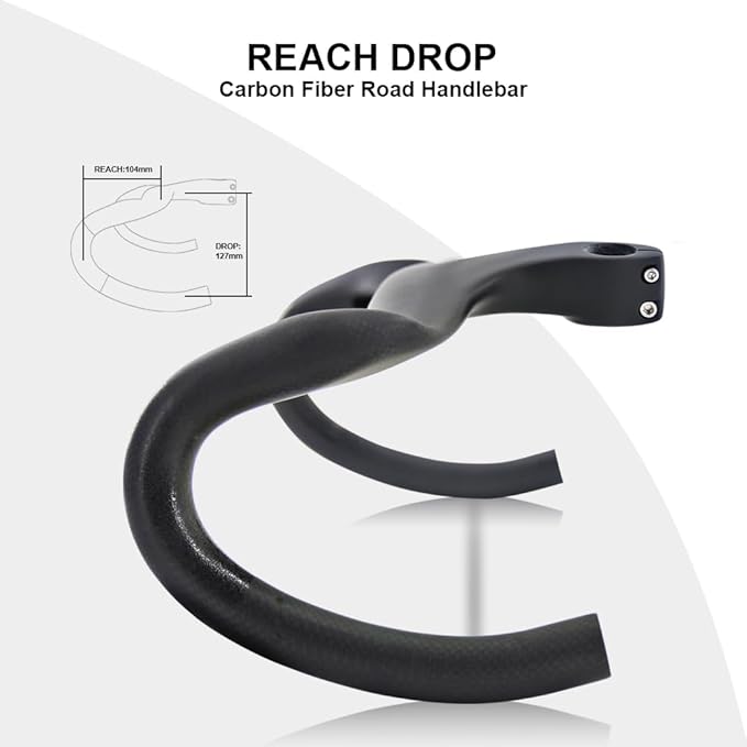cabon fiber integrated handlebar 3k matte carbon handlebars road bike handlebar for road bike Diameter 28.6mm 420 * 100mm Road aero drop handle bar