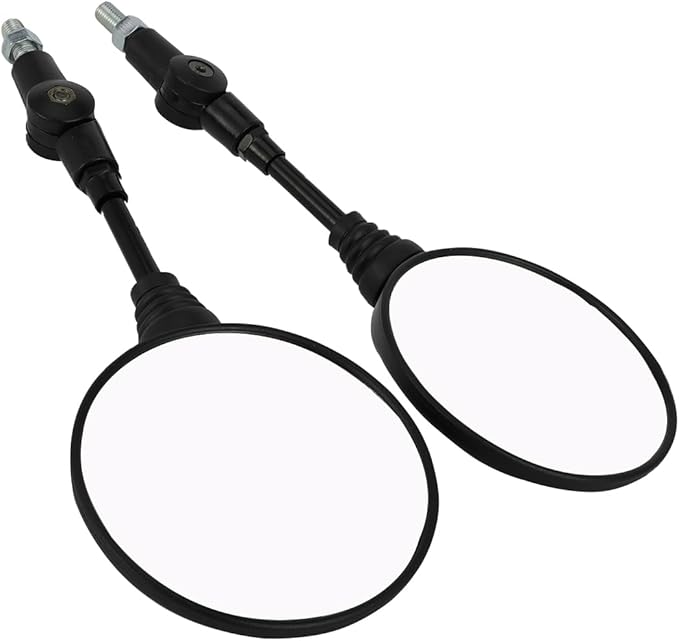 Motorcycle Rear View Side Mirrors Round Foldable Mirror 10mm Bolt 7/8" Handlebar Mount Universal for Adventure Street Dirt Bike Motorbike ATV UTV Scooter Moped Snowmobile Quad Black