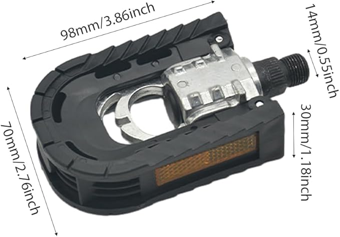 1pair Folding Bike Pedals Mountain Bike Pedals Aluminum Bicycle Flat Pedals 9/16'' with Reflective Strips Wide Flat Cycling Pedals for Ebike, Urban Commute, MTB Bikes