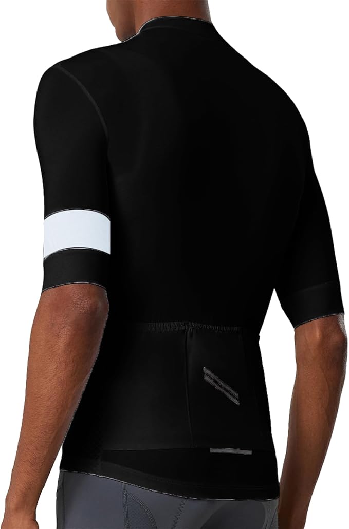 YKYWBIKE Cycling Jersey Men Aero Race Fit, Road Bike Jersey Short Sleeved Moisture Wicking, Breathable,Zip Pocket,UPF50＋