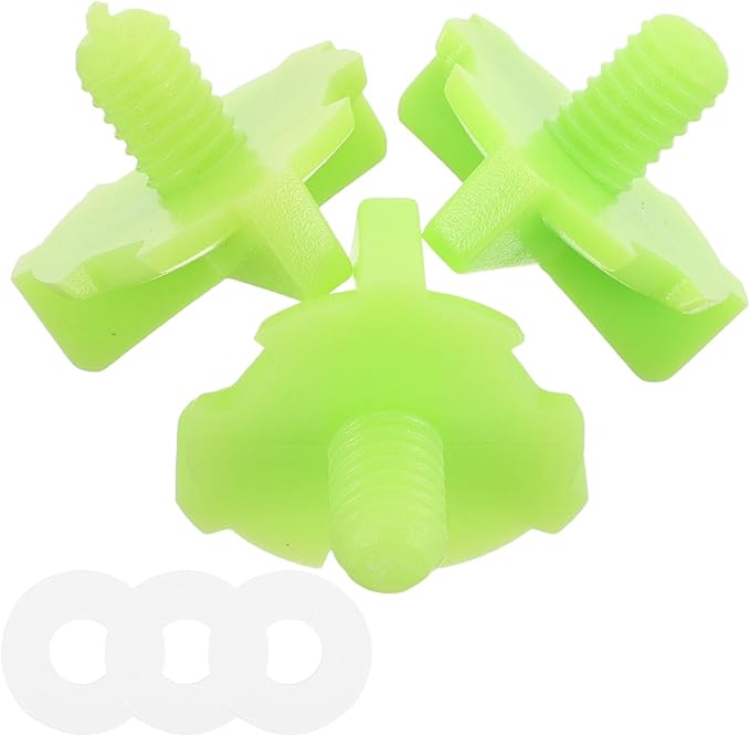 Healifty Motorcycle Helmet Screws and Washers Set Green Plastic Dirt Bike Helmet Visor Replacement Screws Compatible for Off-road Riding