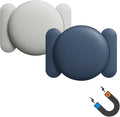 Magnetic Holder Case for Airtag,2pcs Hidden Soft Silicon Protective Cover with Strong Magnet Mount GPS Tracker for Metal Surface for Car/Vechiles/Truck/Bike/Trailer/Motocycle/Laptop-Blue+Stone