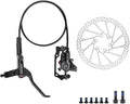 FukkeR 2-Piston Mountain Bikes Hydraulic Brake Set with 160mm Floating Disc Rotor and Caliper PM/is Adapter Right Front Road Bikes Aluminum Disc Brake 800mm for BMX XC