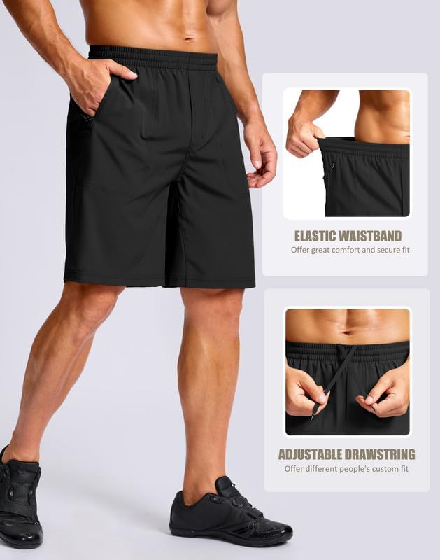 Bikewa Men's Mountain Bike Shorts 4D Padded Baggy Bicycle Biking Riding Lightweight Cycling Shorts with Zipper Pockets