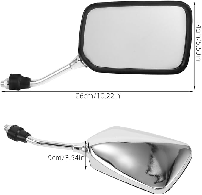 PRETYZOOM Adjustable Motorcycle Side Mirrors 10mm Convex Rear View Bike Mirrors Handlebar Mount Universal for Motorcycles Scooters and Atvs