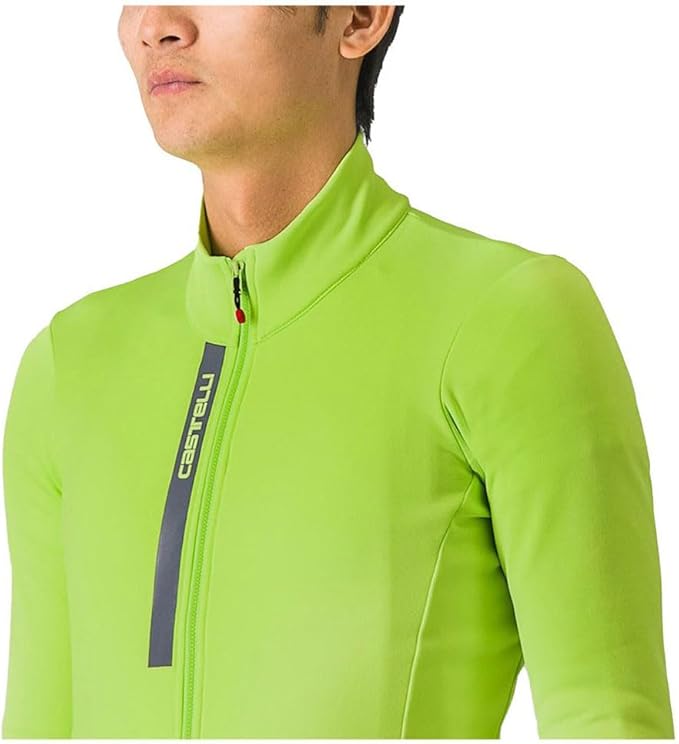 CASTELLI Men's Entrata Thermal Jersey, Long Sleeve Zip Up Fleece Insulated Base Layer for Winter Road Cycling I Gravel Biking