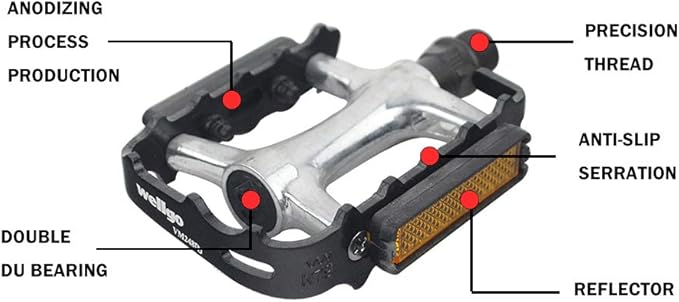 MOHEGIA Bike Pedals,Mountain Bicycle Pedal Sets,9/16 Compatible, Non-Slip Aluminum Allow Replacement for BMX MTB-Pair