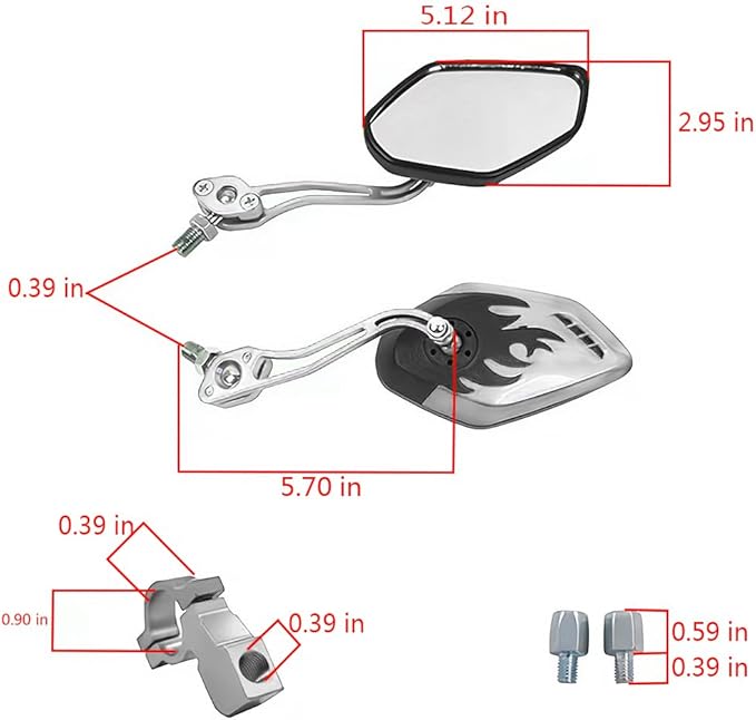 Bicycle Mirrors for Handlebars 2 Pack - Essential Rearview Mirror Set for Electric Bikes, Mirrycle Bike Mirror(Silvery)