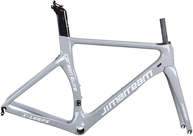 700c Road Bike Frameset Carbon C Brake Racing Frame QR 100/130mm Internal Routing Rame Set 46/48/50/52/54CM (Color : Light Gray, Size : 46cm)