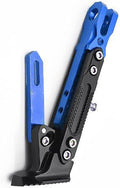 Motorcycle Universal Kickstand Adjustable CNC Aluminum Tripod Holder Kickstand Foot Side Support Stand for Motorcycle Scooter Motorbike Motocross Electric Dit Pit Bike (Blue)