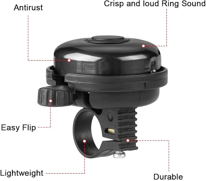 Accmor Classic Bike Bell, Aluminum Bicycle Bell, Loud Crisp Clear Sound Bicycle Bike Bell for Adults Kids