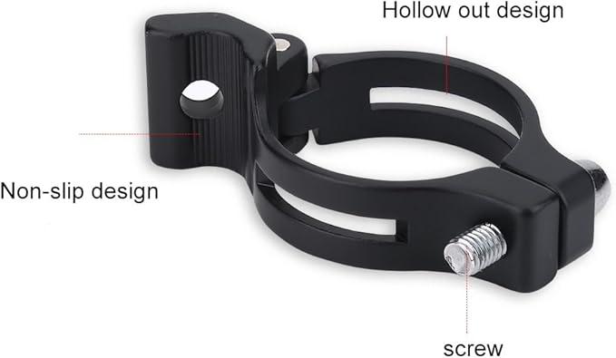 Alomejor Front Derailleur Clamp, Lightweight Hollow Design High Strength Aluminum Alloy Bike Clamp for Road Mountain Bikes Cyclists Commuters Racing