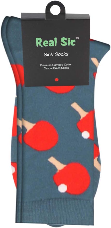Real Sic Fun Socks for Men and Women - Cozy Cotton Dress Socks with Colorful Designs - Cool, Casual, Wacky Patterned