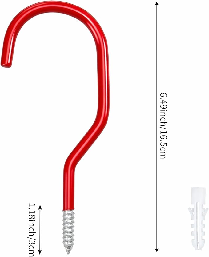5-Pack Red Garage Bike Rack Heavy Duty Hooks for Wall Mount and Screw in Ceiling Hook for Hanging Bicycle Storage
