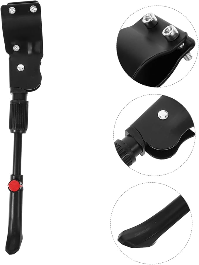 Happyyami Mountain Bike Kickstand Adjustable Bicycle Stopping Feet Stand for Road and Mountain Bikes Wear-resistant Replacement Kickstand Easy to Install and Use Support for Bicycles