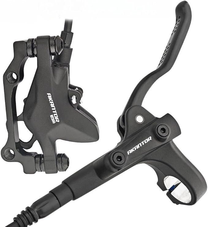Akantor 1 Pair Mountain Bike Hydraulic Disc Brake Set，Right Front 850mm Left Rear 1450mm Hydraulic Brake Set with 160mm Rotors for Mountain Bike E-Bike Fat Bike Road Bike