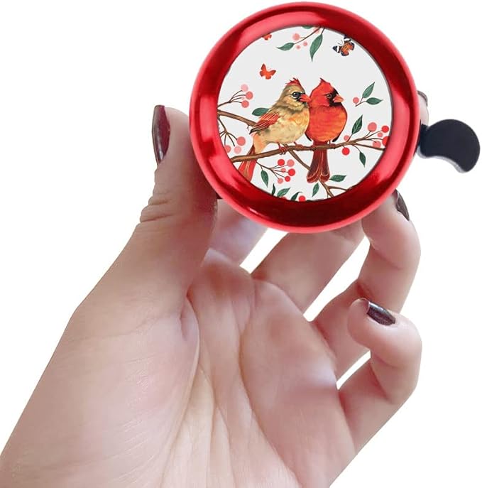 WIRESTER Red Aluminum Round Bike Bell, Classic Ring Bicycle Bell, Bike Accessories Bell Ring for Adults Kids Girls Boys