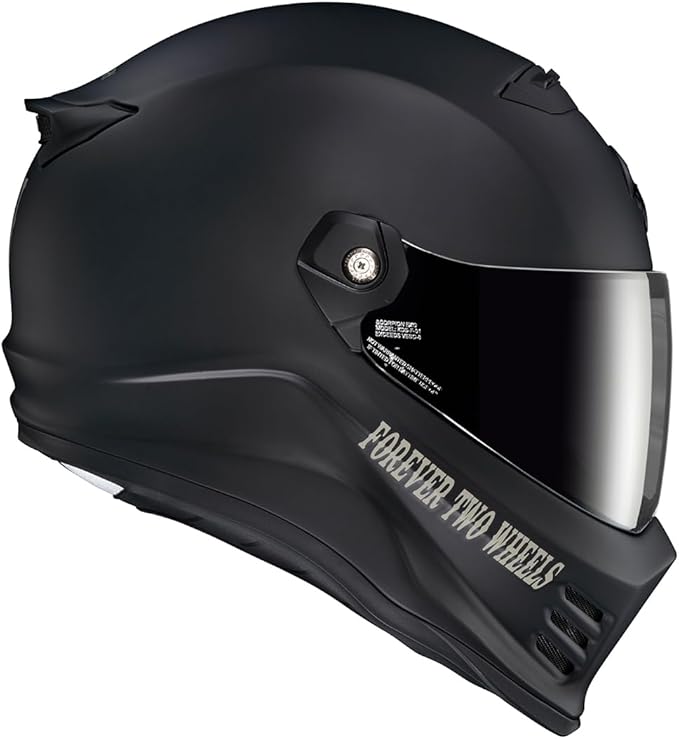ScorpionEXO Covert FX Full Face Adult Motorcycle Helmet Street Fighter Style - Bluetooth Ready Speaker Pockets DOT ECE VTWIN Visionary (Matte Black - X-Large)