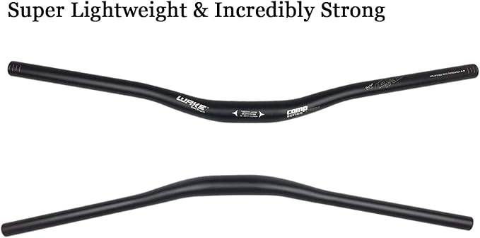 Wake 31.8mm MTB Mountain Bike Handlebar, Aluminum Alloy Mountain Bike Bicycle Riser Handlebar Extra Long 720/780mm with Paint Matte Surface (Black, 720mm)