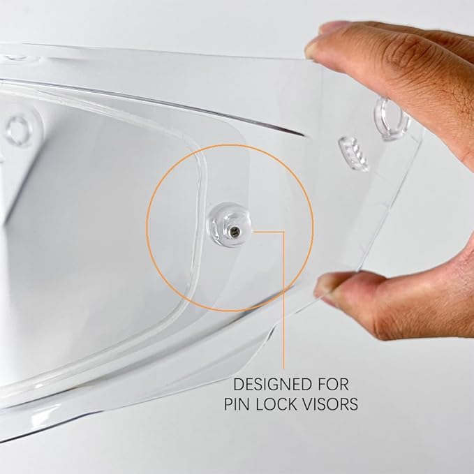 HJ-34P Helmet Visor Replacement for HJC C10.Motorcycle Helmet Shield UV Protection Compatible with HJC C10 (Revo Clear Silver+Anti Fog Film)