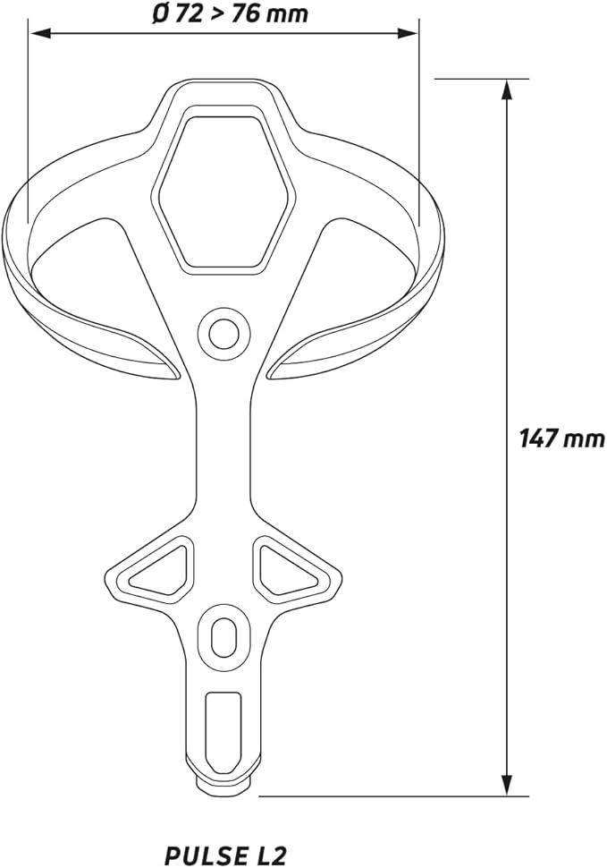 Zefal Pulse L2 Carbon Bottle Cage – Black – Ultralight 18 g Injected Carbon Fiber Design with Top-Load Access, Universal 72–76 mm Fit, 7075 T6 Aluminum Screws Included