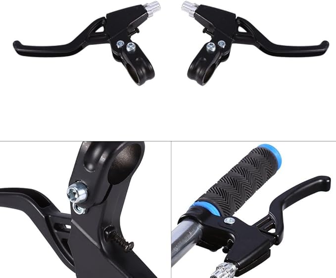 DISIWENE 1 Pair Bicycle Brake Lever, V-Brake Handlebar Aluminium Alloy Bike Brake Handle Universal 2.2cm for Most Bicycle, Road Bike, Mountain Bike (Black)
