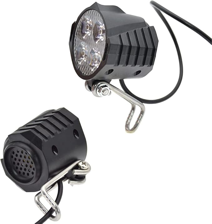 Bike Headlight-Taillight Combinations -24V to 48V E-Bike Headlight Turn Signal Rear Light with Switch,Front Rear Warning Lights Kit for Electric Bike Scooter