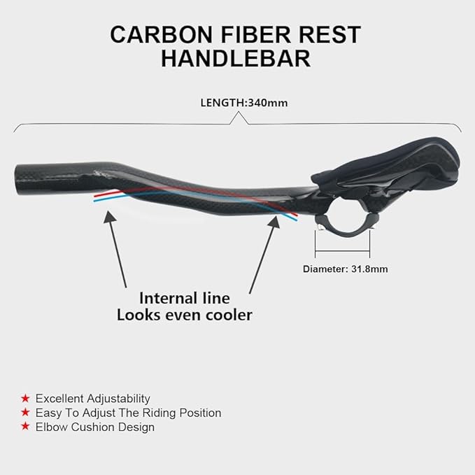 aerobars for road bike aero bars Cabon Fiber TT Rest bullhorn aerobar and triathlon aerobars 3K Matte 340mm tri bike clip on earo bars bike resting handle bars