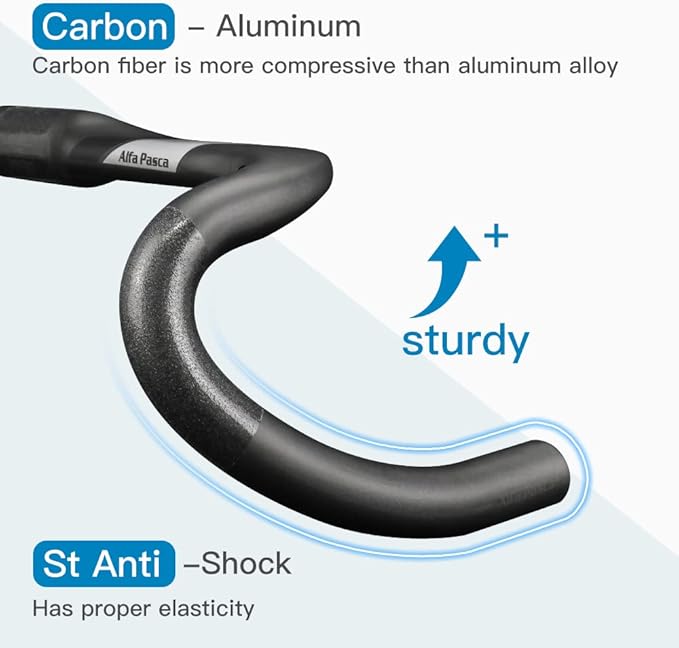 Alfa Pasca Aero Handlebars for Road Bike Carbon Racing Bicycle Handlebars Drop Bars Lightweight 31.8 UD Glossy/Matte 400/420/440mm