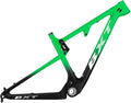 29er Carbon Fibre Mountain Bike Frame 16/17/18.5/20inch Full Suspension Frame 100mm Travel XC Soft Tail Trail Racing Bike Frame 12 * 142mm Thru-Axle/9 * 135mm QR Disc Brake(Green,29 * 16")