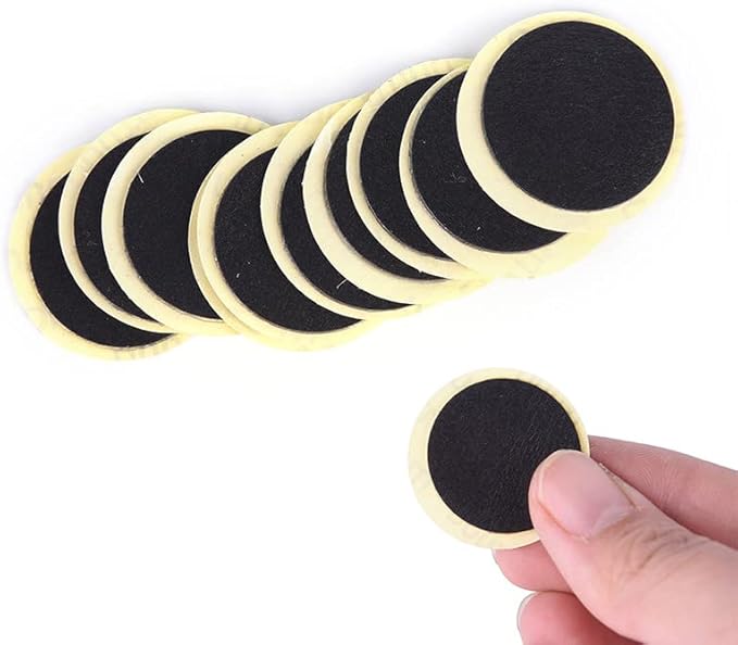 24Pcs Black Bike Tire Patch Kit,Glueless Bike Repair Patch, Round Bicycle Tube Patches, Bike Inner Tube Repair Kit, Bike Patch Kit for Road and Mountain Bikes Tire Repair Kits, Cycling