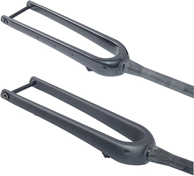 Gravel Bike Rigid Fork Full Carbon Fiber Road Bikes Fork 700C Disc Brake Bike Front Fork Thru Axle 12X100mm 28.6mm 1-1/8" Threadless Straight/Tapered Tube Hard Fork(Gloss Black,Tapered)